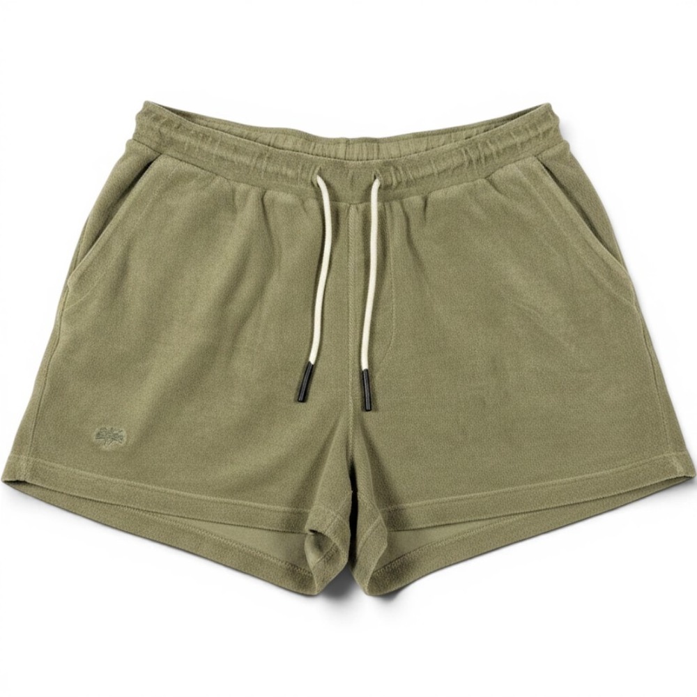 OAS Terry Cotton Shorts XL Olive Green Swedish Knit Palm Tree Resortwear